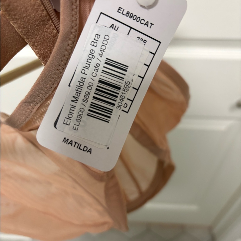 NWT Elomi Matilda Unlined Plunge Bra Tan Cafe 44 DDD Retails $75 - Picture 5 of 6